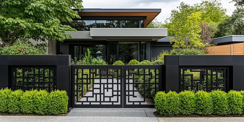 Moderne Metallzäune aus Polen